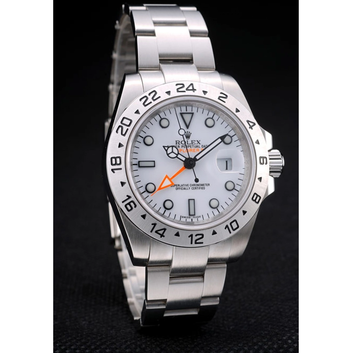 Aaa replica Dial Watch Steel Explorer Rolex Stainless White Bezel 0727